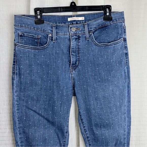 LEVI’S 31 Azure Blue Polka Dot 311 Shaping Skinny Stretch Jeans - Picture 7 of 16